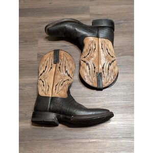 Ariat Mens 10021678 Western Cowboy Boots Black Tan Leather Square Toe Size 9.5 D
